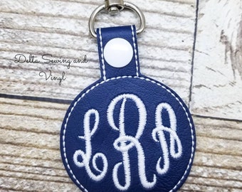 Monogram Keychain, Monogram Key Fob, Monogram Snap Tab, Monogram Charm, Monogram Zipper Pull, Gift for Girls