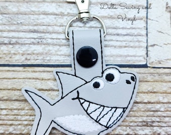 Shark Keychain, Shark Gift, Shark Key Fob, Shark Charm, Gifts for Boys, Ocean Keychain, Whale Key Fob
