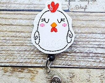 Moulinet de badge d’identification de poulet, insigne de travail de poulet, moulinet d’insigne d’animal de ferme, moulinet de badge d’amoureux de poulet, moulinet d’insigne d’infirmière, cadeau de poulet, poulet fou