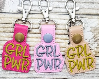 Girl Power Keychain, Girl Power Key Fob, Girl Power Charm, Gift for Girls