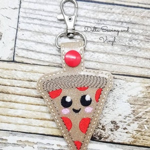 Pizza Keychain, Pepperoni Pizza Key Fob, Slice of Pizza Charm, In Pizza We Crust, Food Keychain, Pizzeria Keychain, Italian Pizza Charm