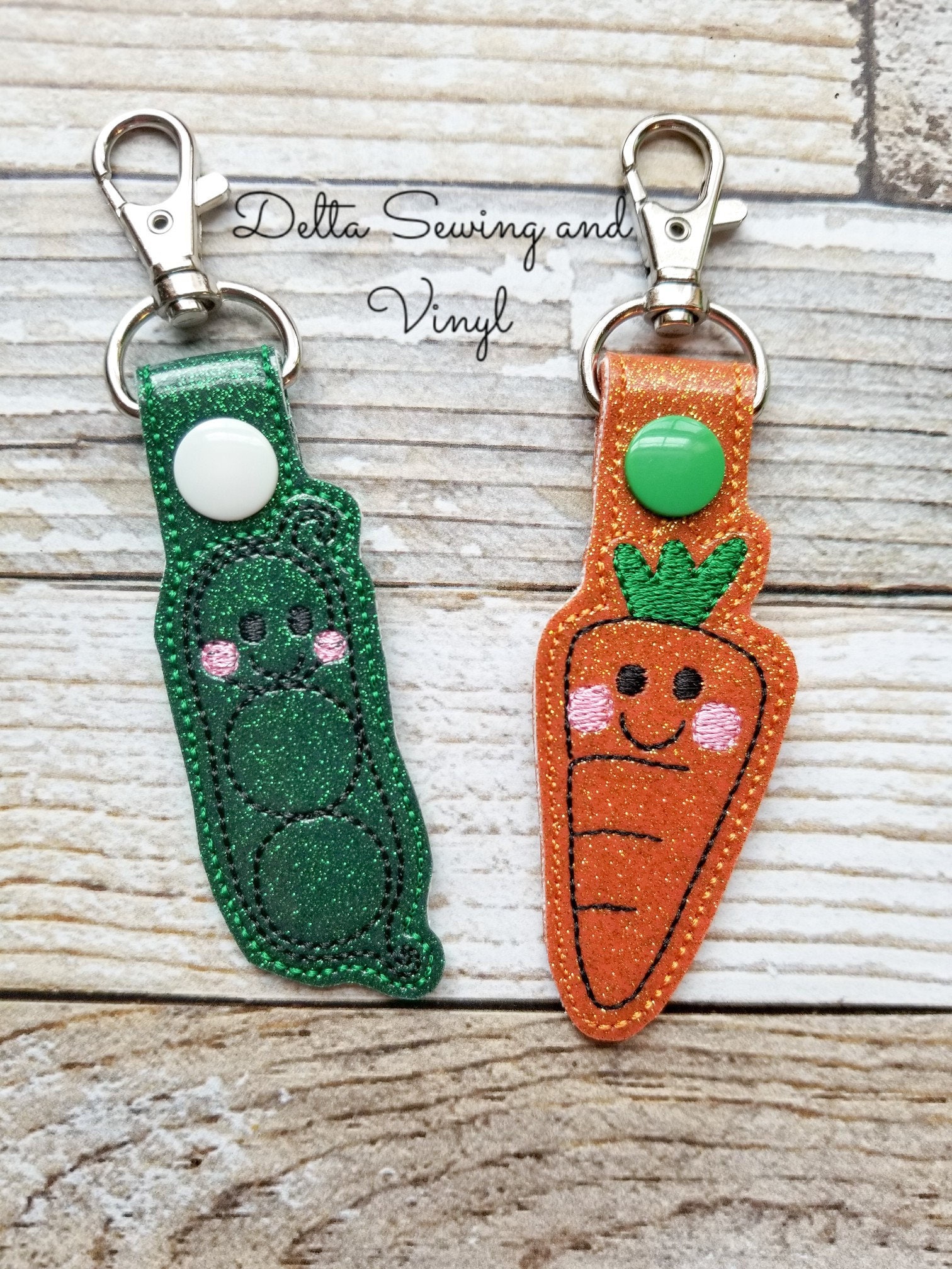 Peas and Carrot BFF Keychain Set BFF Keychains Peas and Etsy