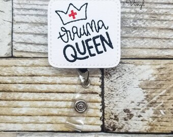 Trauma Queen Id Badge Reel, Trauma Badge Reel, ICU Badge Reel, Trauma Nurse Badge, Trauma Team Work Badge, Bsn Work Lanyard, ED Nurse Badge