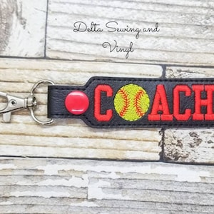 Softball Coach Keychain, Coach Key Fob, High School Softball Keychain, College Softball, Coach Gift, Softball Coach Gift