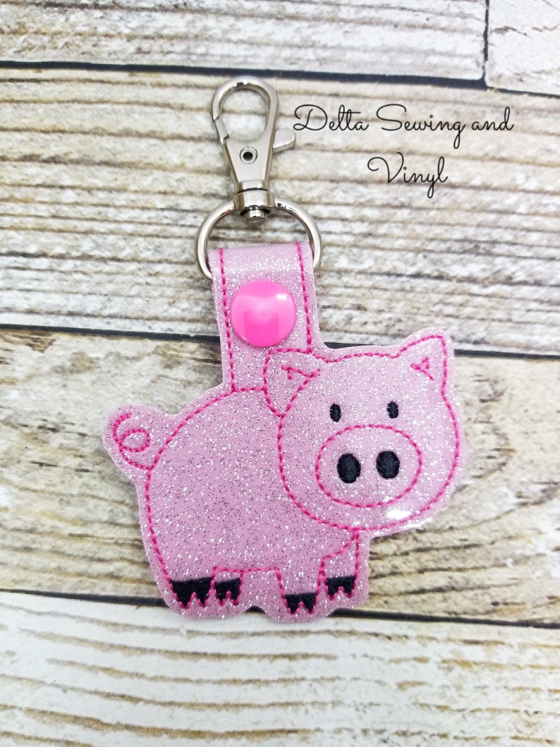 Pig Keychain Pig Key Fob Farm Animals Barn Key Fob Etsy