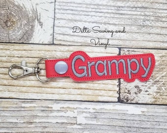 Grampy Keychain, Grampy Key Fob, Grandfather, Grandpa, Pop, Poppa, Papaw, Grammy, Grandma, Mimi, Nonna, Nana, Grandparent, Gigi