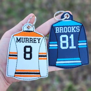Personalized Hockey Jersey Bag Tag, Custom Hockey Team Bag Tag, Hockey Player Gift, Hockey Team Gifts, Hockey Coach Key Ring immagine 3