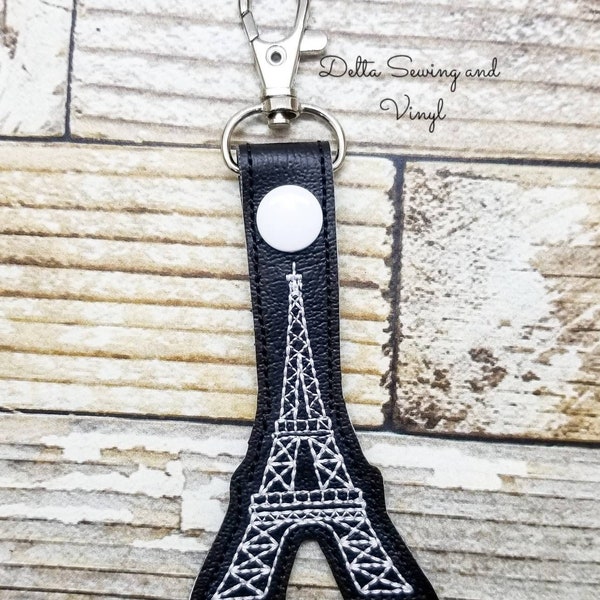 Eiffel Tower Keychain, Paris Key Fob, France Charm, Monument Zipper Pull, French Keychain, Love Charm