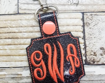 Monogram Keychain, Monogram Key Fob, Monogram Snap Tab, Monogram Charm, Monogram Zipper Pull, Gift for Girls