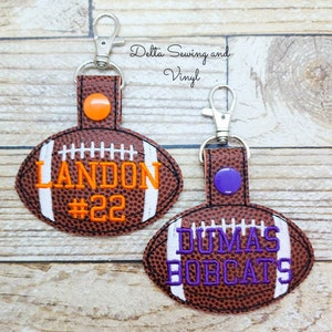 Football Keychain, Football Team, Football Team Bag Tag, Football Bag Nametag, Personalized Sports Bag Nametag, Custom Football Name Tag