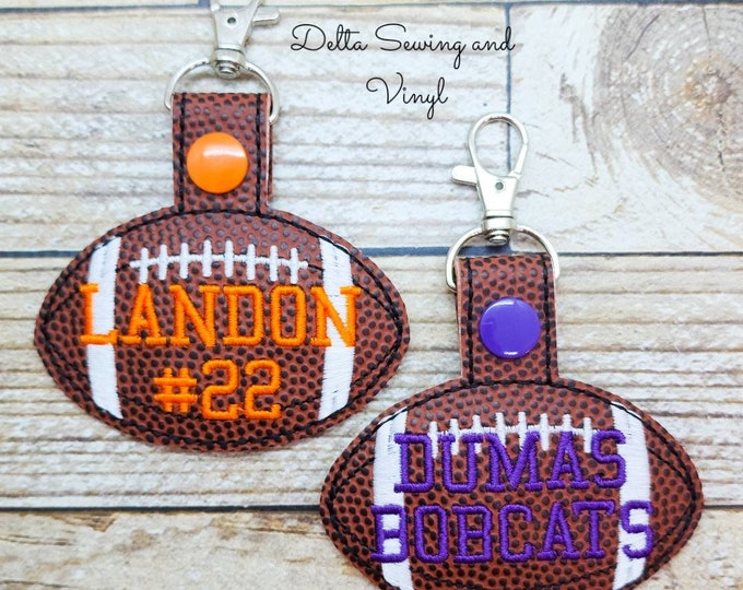 Football Keychain, Football Team, Football Team Bag Tag, Football Bag Nametag, Personalized Sports Bag Nametag, Custom Football Name Tag