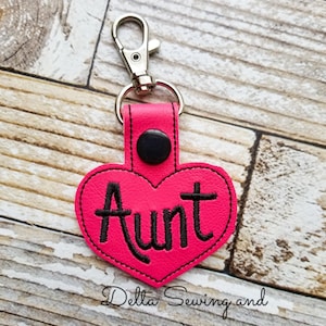 Aunt Keychain, Aunt Snap Tab, Aunt Key Fob, Aunt Charm, Aunt Zipper Pull, Regalos para Mujeres, Regalos Para Tías
