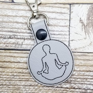 Yoga Keychain, Yoga Key Fob, Namaste Keychain, Exercise Key Fob