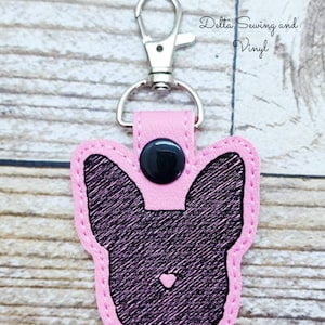 French Bulldog Keychain, Frenchie Key Fob, French Bulldog Charm, Bulldog Gift, Frenchie Gift, Dog Mom Keychain, French Bulldog Accessory