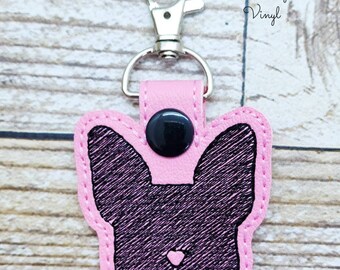 French Bulldog Keychain, Frenchie Key Fob, French Bulldog Charm, Bulldog Gift, Frenchie Gift, Dog Mom Keychain, French Bulldog Accessory