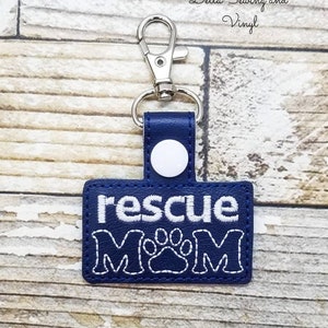 Rescue Mom Keychain, Animal Rescue Key Fob, Animal Adoption Keychain, Adopt Don&#39;t Shop, Rescue Dog Charm, Rescue Cat Charm, Animal Shelter