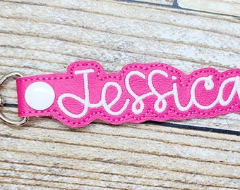 Personalized Name Keychain, Monogram Key Fob, Custom Name Snap Tab, Monogram Charm, Name Zipper Pull, Gift for Girls