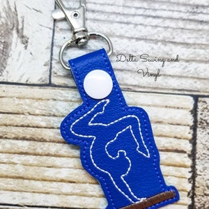 Gymnast Keychain, Gymnastics Key Fob, Balance Beam Bag Tag, Gym Keychain, Tumble Bag Tag, Gymnastics Charm, Gym Bag Tag, Gymnastics Team