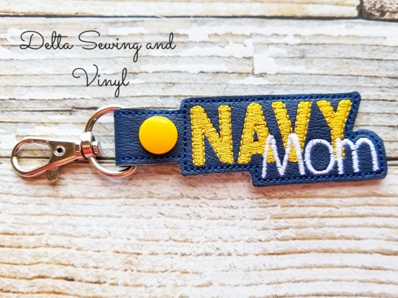 Navy Mom Keychain, Navy Mom Key Fob, Navy Keychain, Gift for Moms, Mother's Day Gift, Mom Keychain