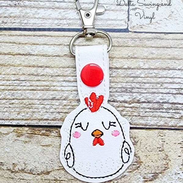 Chicken Keychain, Chicken Key Fob, Chicken Charm, Chicken Zipper Pull, Chicken Lovers Gift