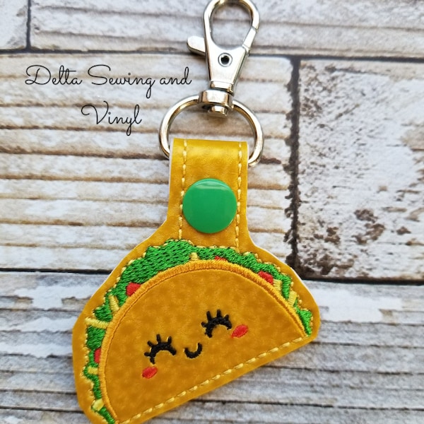 Taco Keychain, Guacamole Key Fob, Avocado Charm, Burrito Keychain, Taco Twosday Keychain, Food Key Fob, Taco Gift