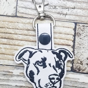 Pitbull Keychain, American Bully Key Fob, Pitty Charm, Dog Zipper Pull