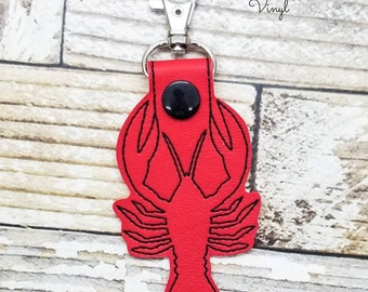 Crawfish Keychain, Crawdad Charm, Mud Bug Key Fob, Louisiana Crawfish, Crawfish Boil Gift, Crawdad Keychain