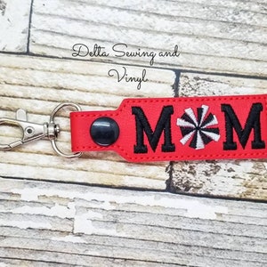 Cheer Mom Keychain, Cheer Key Fob, Cheerleading Mom Key Fob, Cheer Mom Spirit Charm, Cheerleading, Cheer Team Bling Gift, Cheer Club Gift