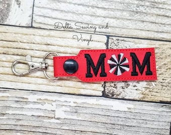 Cheer Mom Keychain, Cheer Key Fob, Cheerleading Mom Key Fob, Cheer Mom Spirit Charm, Cheerleading, Cheer Team Bling Gift, Cheer Club Gift