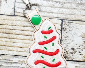 Christmas Cake Keychain, Christmas Tree Key Fob, Christmas Keychain, Christmas Key Fob