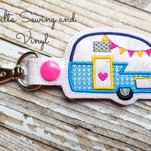 Camper Keychain, Camper Snap Tab, Camper Key Fob, Camper Charm, Camper Zipper Pull