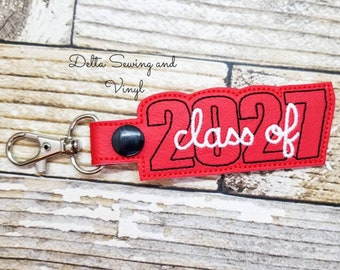 Class of 2027 Keychain, Graduation Gift for Senior 2027, Embroidered Grad Key Ring, Senior Year Keepsake, Class Gift, Graduation Accessory