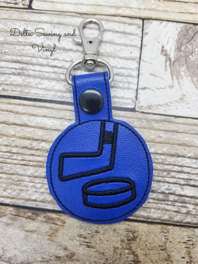 Hockey Keychain Sports Key Fob Hockey Puck Bag Tag Ice Etsy