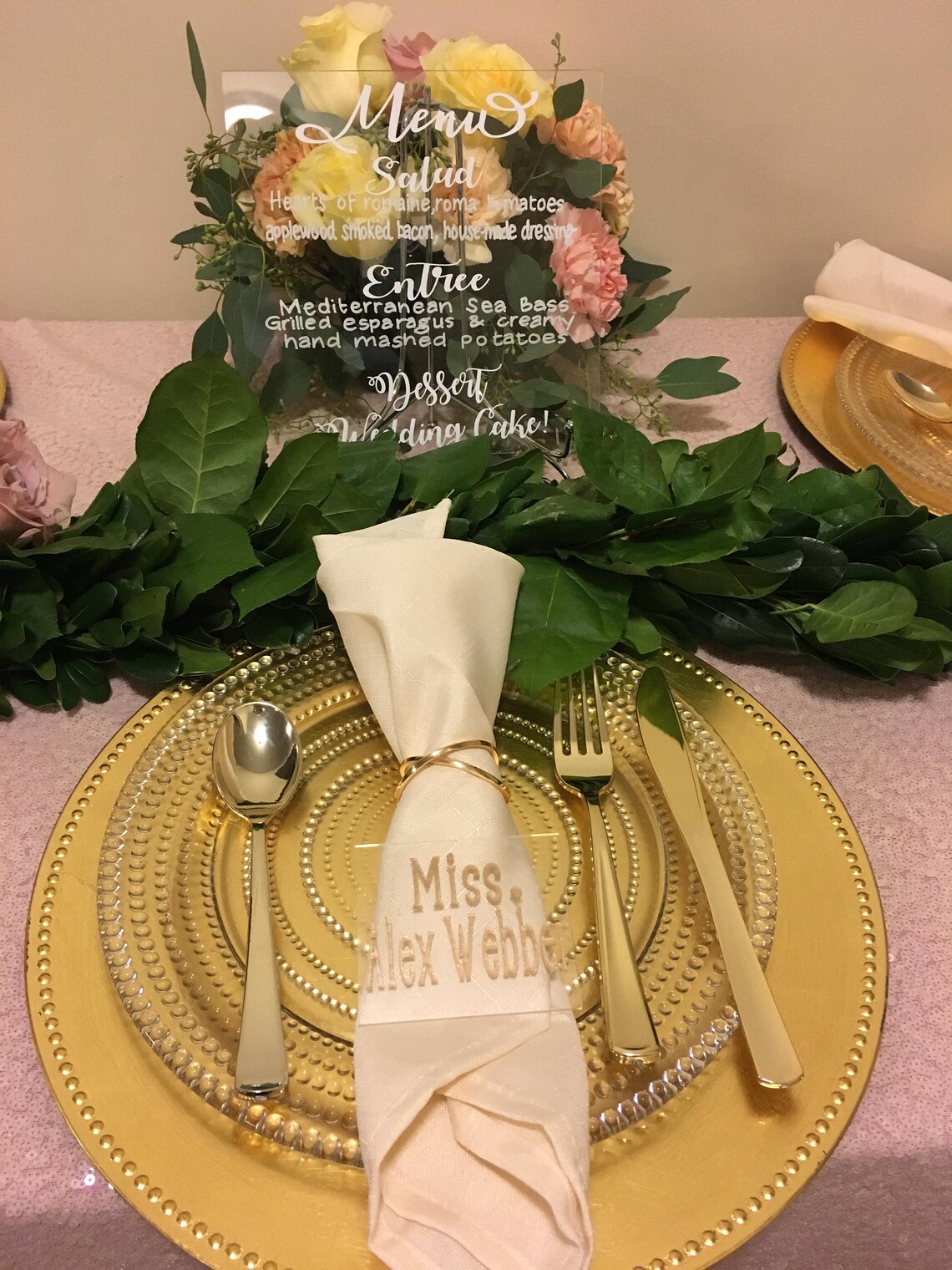 Acrylic Wedding Name Cards Etsy