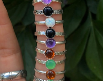 Stacker Rings/ Handmade/ Sterling Silver/ Earth to Chandra