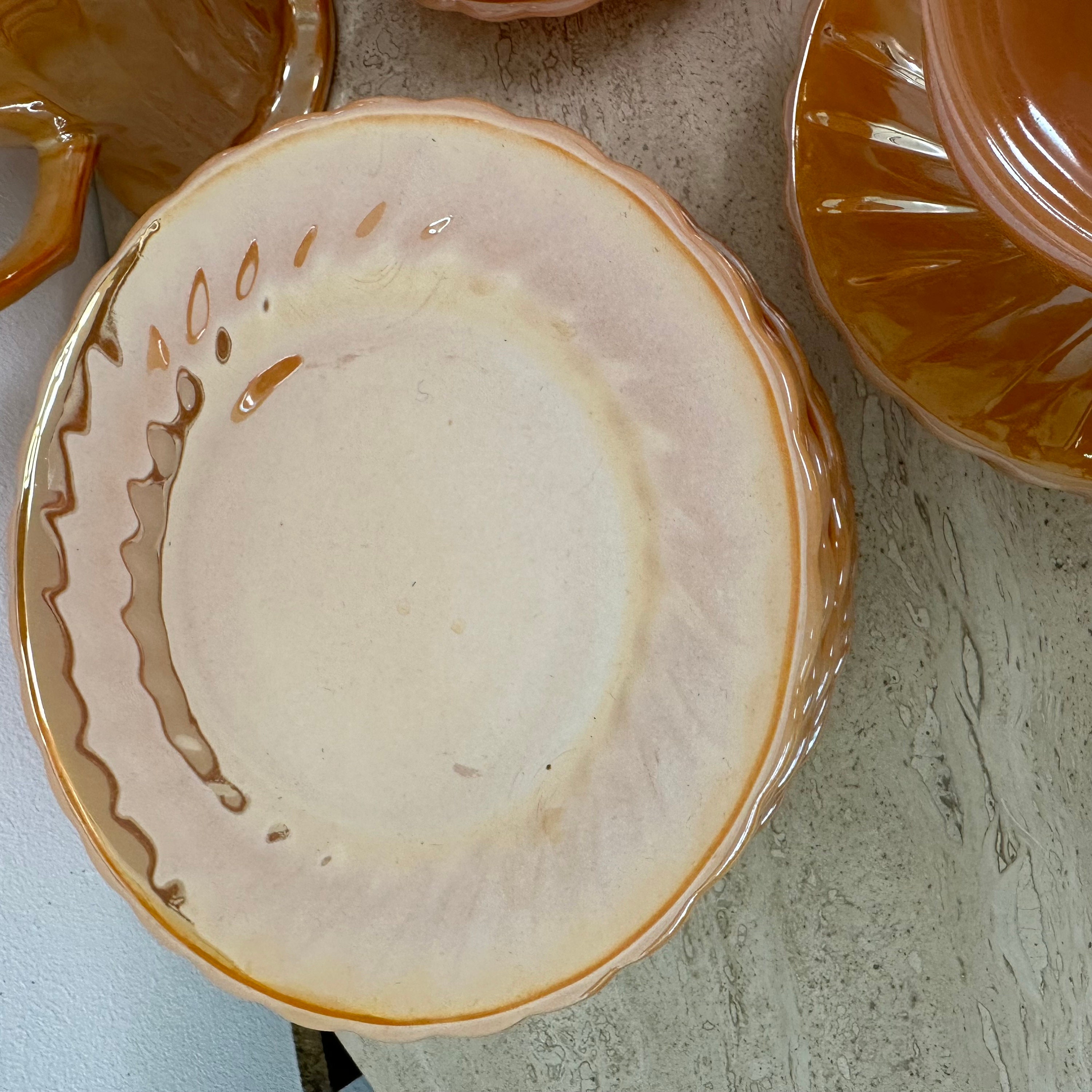 Set of 38 Anchor and Hocking Fire King Peach Luster Laurel