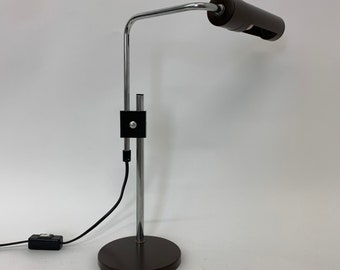 Hala zeist brown minimaliste lampe de bureau réglable, années 1970