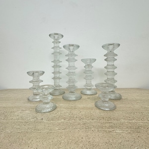 Set of 7 candle holders by Timo Sarpaneva for IIttala , 1970s