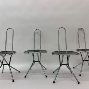Set of 4 Post modern folding chairs by Niels Gammelgaard for Ikea, 1980&#39;s