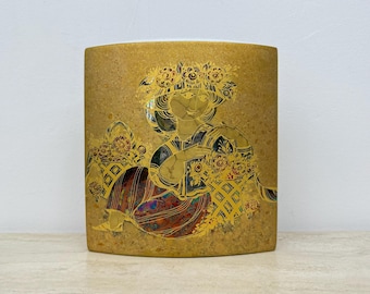 Rare Bjørn Wiinblad for Rosenthal vase gold decor, 1970's
