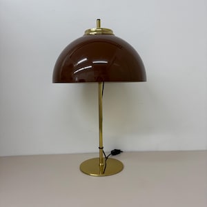 Vintage Mushroom table lamp with gold metal base, 1970s