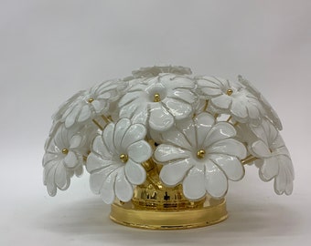 Murano glass flower Italian ceiling lamp , 1970’s