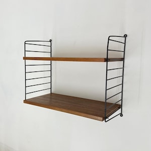 Mid-Century Nisse Strinning string design teak wall unit, 1960s