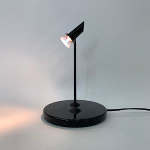 Minimalist table lamp black marble, 1980&#39;s