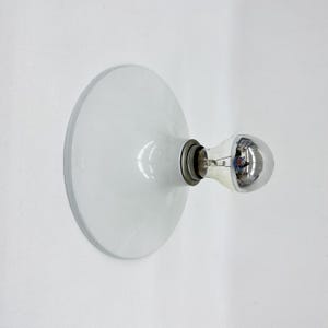 Mid-century design white aluminum disc wall lamp, 1970s