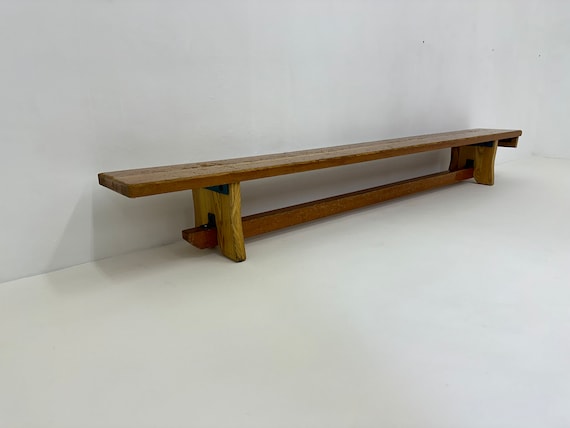 Vintage Wooden School Bench, 1970's - Etsy