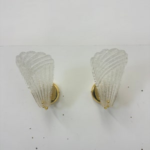 Set of 2 Murano glass wall lamps, 1970s Italy