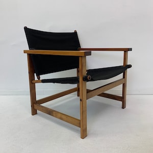 Mid-century design safari chair by Hyllinge Møbler Denmark, 1970&#39;s