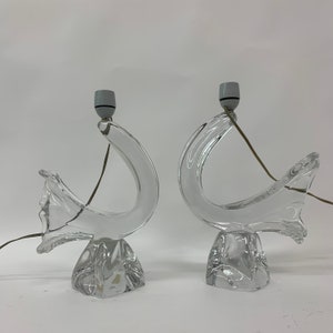 Set of 2 Daum France table lamps , 1960's