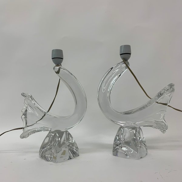 Suite de 2 lampes de table Daum France, 1960